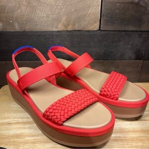 Rothy's Red Platform Sandals *New No Tags, Stickers on Bottom*